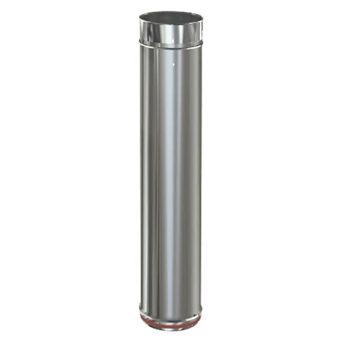 Practic Tubo para estufa pared simple extensible - Ø x L: 100 mm x 118 cm, Inox - Bolardo plateado con diseño cilíndrico. Ideal para seguridad y delimitación en áreas exteriores. Robusto y duradero.