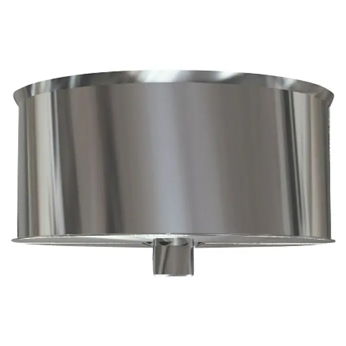 Practic Tapón pared simple - Diámetro: 125 mm, Inox - Vista del producto de un portafiltro de acero inoxidable para máquinas de espresso, con un acabado pulido y construcción precisa.