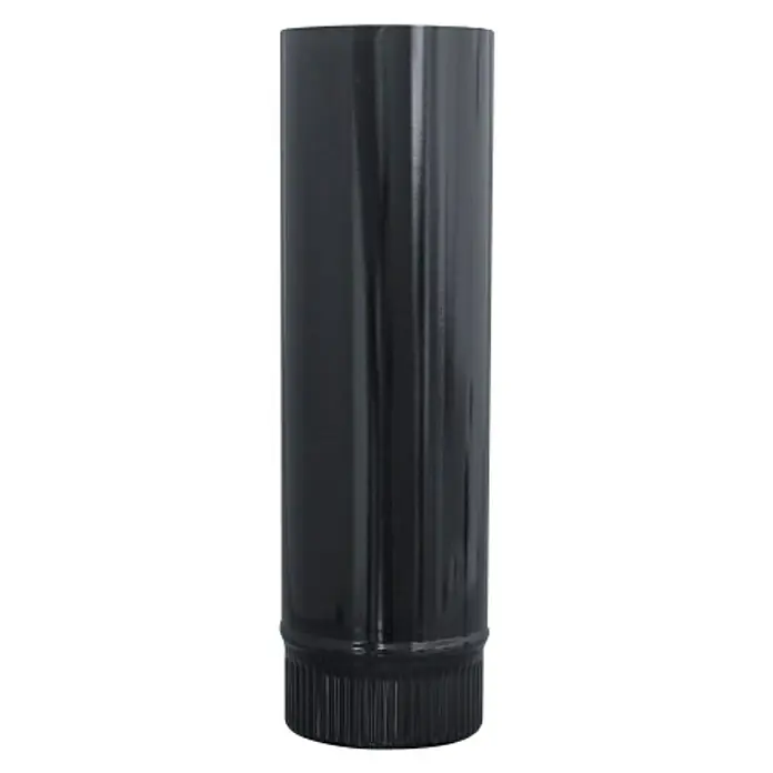 Practic Tubo para estufa - Ø x L: 120 mm x 1 m, Negro brillo - Tubo de estufa negro, un elemento esencial para una disipación de calor eficiente y conexiones seguras de chimenea. De alta calidad y duradero.
