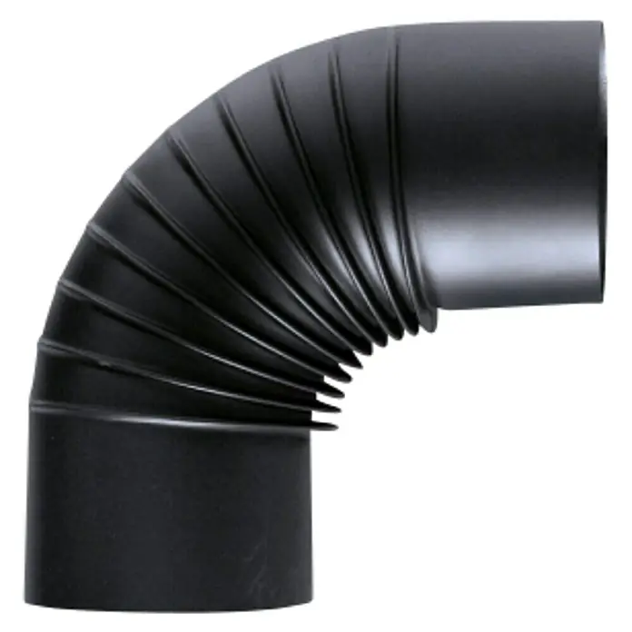 Practic Codo para tubos (Diámetro: 120 mm, 88 °, Negro mate)