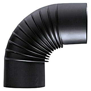 Practic Codo para tubos (Diámetro: 120 mm, 88 °, Negro, Mate)