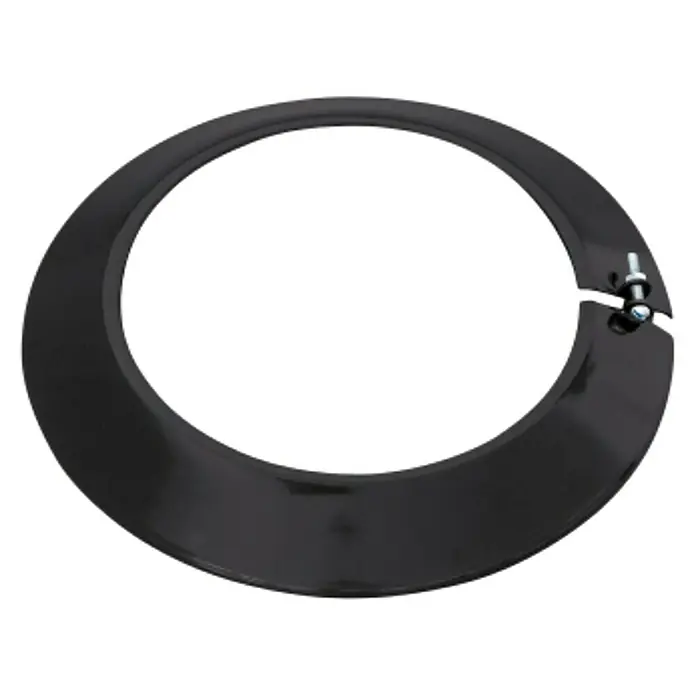 Practic Roseta de cubierta - 150 mm, Negro mate - Abrazadera de tubo negra para fijar tubos, con tornillos y material resistente.
