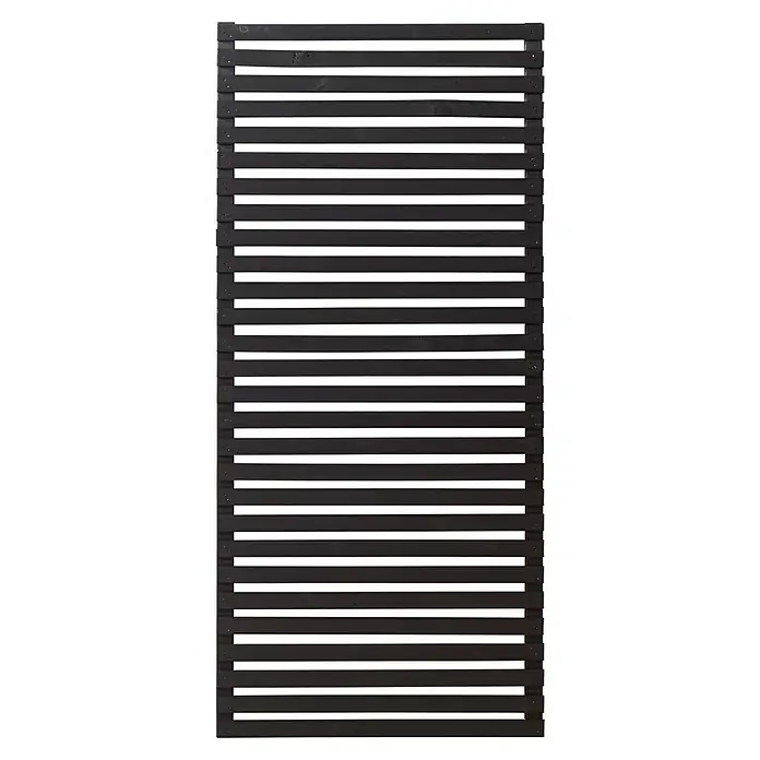 Plus Sichtschutzelement Tokyo - 83 x 180 cm, Holz, Schwarz - Schwarze Holzjalousie mit horizontalen Lamellen, die für Privatsphäre und Lichtsteuerung sorgt. Ideal für Fenster oder als Raumteiler.