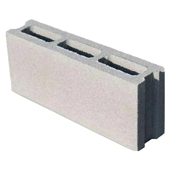 BHS Mallorca Bloque de hormigón poroso Mares - 50 x 6 x 20 cm, Hormigón - Bloque de hormigón gris con tres huecos, ideal para proyectos de construcción y estructuras duraderas. Versátil para diversas aplicaciones.