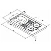 Respekta Miniküche MK130ESWOSS (Breite: 130 cm, Mit Duo-Kochmulde, Weiß)