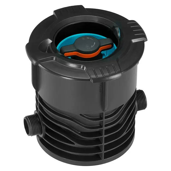 Gardena Sprinklersystem Regulier- & AbsperrdoseGröße Anschluss: ¾″ (Außengewinde) - Gartenbewässerung: Unterirdische Ventilbox V3 mit einem Drehknopf zur Steuerung von Durchflussmengen für ein optimales Bewässerungserlebnis.