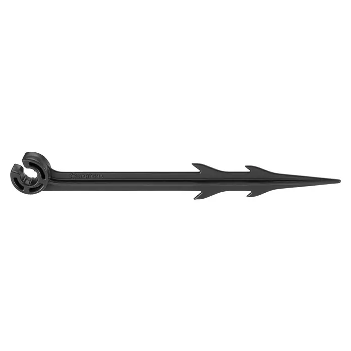 Gardena Micro-Drip Rohrhalter - 15 Stk., Größe Anschluss: ³⁄₁₆″ - Gardena Micro-Drip-System Rohrhalter für sichere Fixierung von Tropfrohren und Verteilerrohren im Garten. Robuste Bauweise für zuverlässigen Halt.