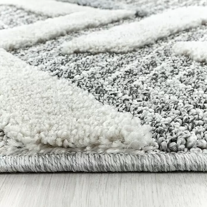 Hochflorteppich Pisa 4705Grau, Durchmesser: 80 cm, 100% Polypropylen