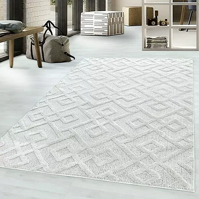 Hochflorteppich Pisa 4708Cream, 110 x 60 cm, 100% Polypropylen