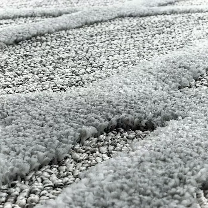 Hochflorteppich Pisa 4706 - Grau, Durchmesser: 160 cm, 100% Polypropylen - Detailaufnahme