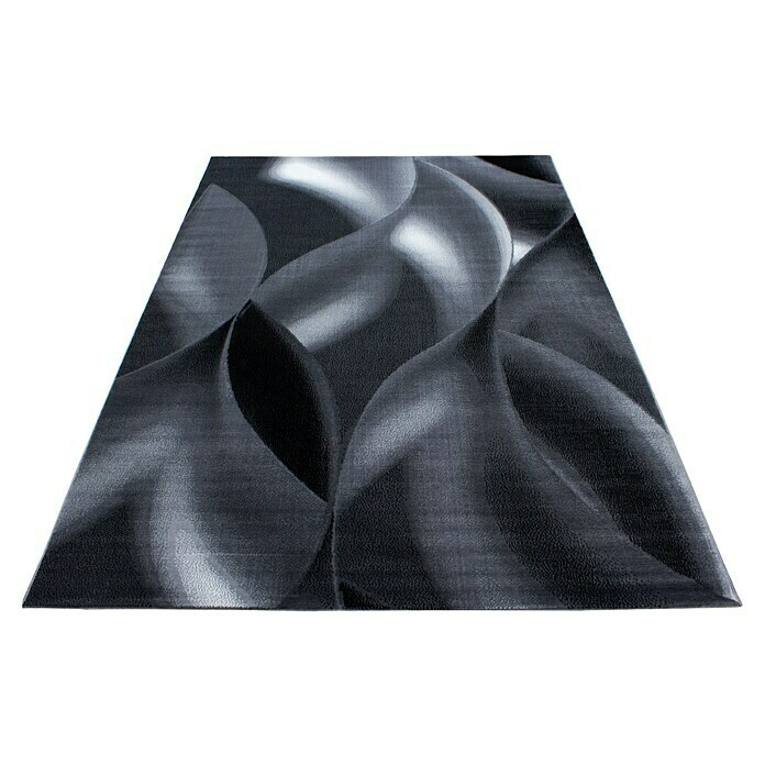 Kurzflorteppich Plus 8008Schwarz, 170 x 120 cm, 100% Polypropylen Diagonal View