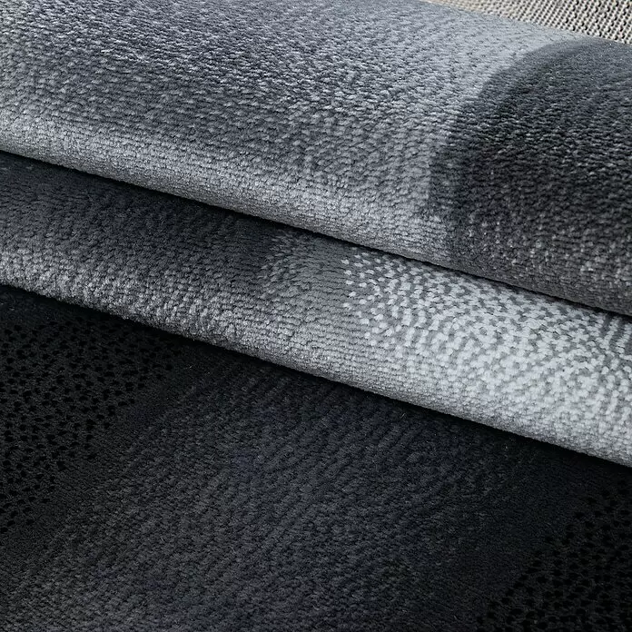 Kurzflorteppich Plus 8008 - Schwarz, 370 x 280 cm, 100 % Polypropylen - Detailaufnahme