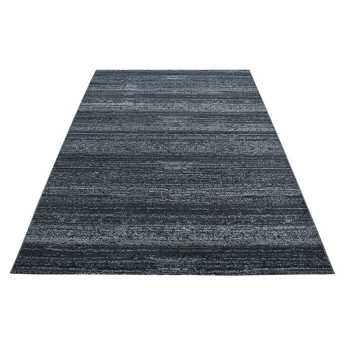 Kurzflorteppich Plus 8000 - Grau, 290 x 200 cm, 100% Polypropylen - Grauer Teppich mit linearem Muster, ideal für moderne Wohnräume. Er bietet Komfort und Stil mit seiner dezenten Farbgebung und Textur.