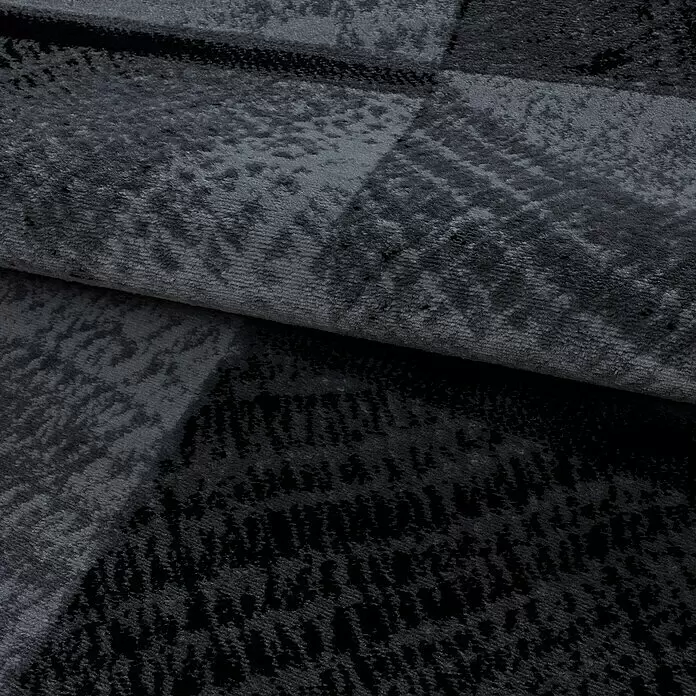 Kurzflorteppich Plus - Schwarz/Anthrazit, 370 x 280 cm, 100 % Polypropylen - Detailaufnahme