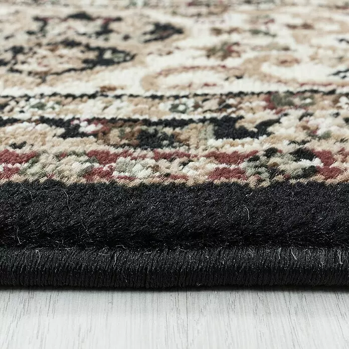 Kurzflorteppich Kashmir 2608 - Schwarz, 150 x 80 cm, 100 % Polypropylen - Detailaufnahme