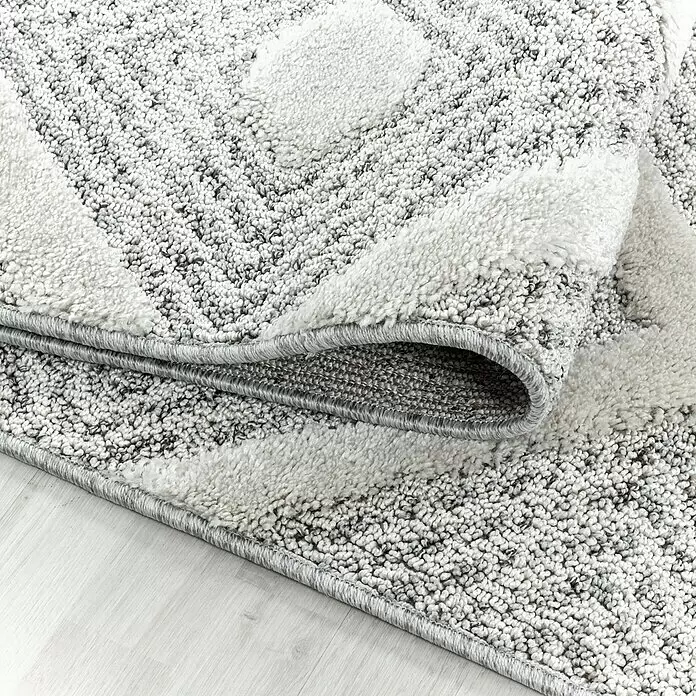 Hochflorteppich Pisa 4707Grau, 150 x 80 cm, 100% Polypropylen