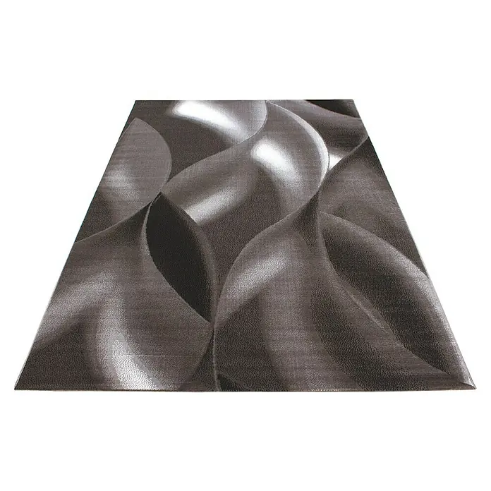 Kurzflorteppich Plus 8008 - Braun, 230 x 160 cm, 100 % Polypropylen - Ein modernes abstraktes Muster ziert diesen grauen Teppich, der jedem Raum einen Hauch von Eleganz verleiht. Die sanften Farbtöne sind vielseitig kombinierbar.