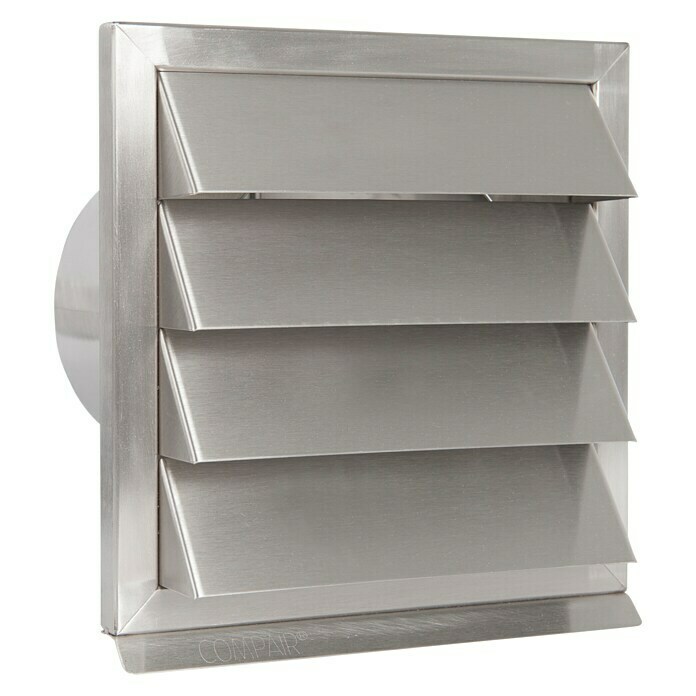 Nedco Gevelrooster Eco+ (Geborsteld RVS, b x h: 190 x 190 mm, Roestvrij staal, Luchtdoorlaat: 107 cm²) | BAUHAUS