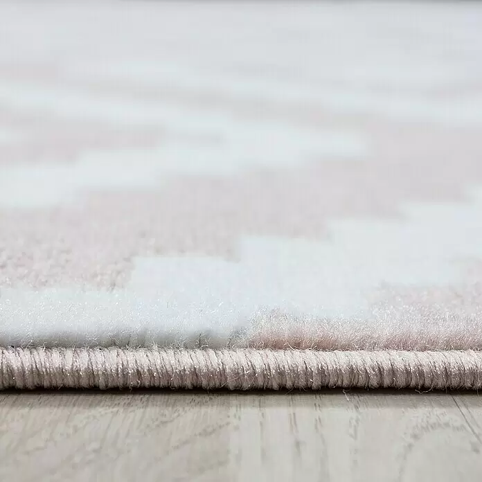 Kurzflorteppich Plus - Pink/Weiß, 370 x 280 cm, 100 % Polypropylen - Detailaufnahme