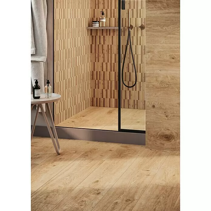 Atlas Concorde Solution Feinsteinzeugfliese Kortex Golden - 22,5 x 90 cm, Hellbraun, Matt - Stimmungsaufnahme