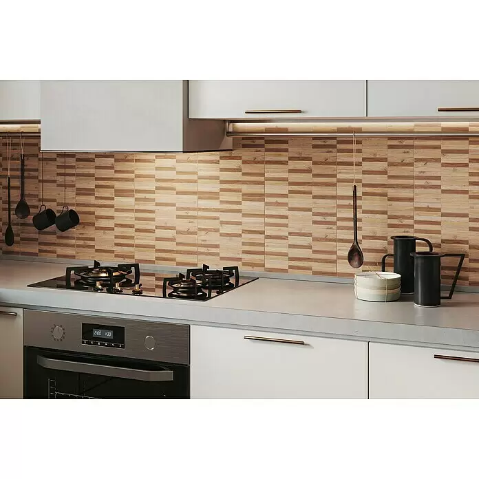 Atlas Concorde Solution Mosaikfliese Wood Warm - 30 x 30 cm, Beige/Braun, Matt - Stimmungsaufnahme