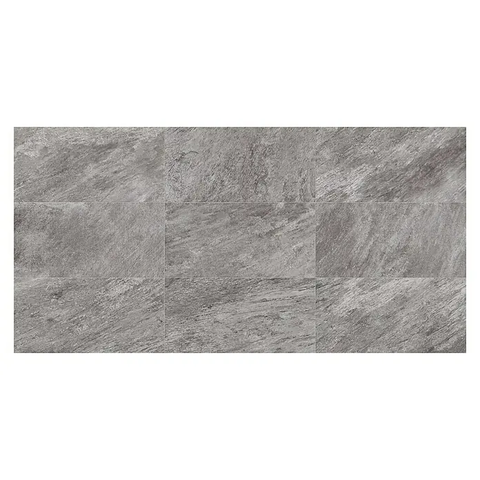 Atlas Concorde Solution Regent Feinsteinzeugfliese Silver60 x 120 cm, Silbergrau, Matt - Texturierte graue Bodenfliesen im Format 3x3 mit subtilen Farbunterschieden für einen modernen, industriellen Look.