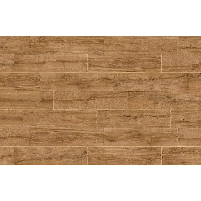 Atlas Concorde Solution Living Nature Feinsteinzeugfliese Whirl Natural - 22,5 x 90 cm, Hellbraun, Matt - Nahaufnahme von Holzfliesen in warmen Brauntönen, die eine natürliche und elegante Bodenoberfläche zeigen.