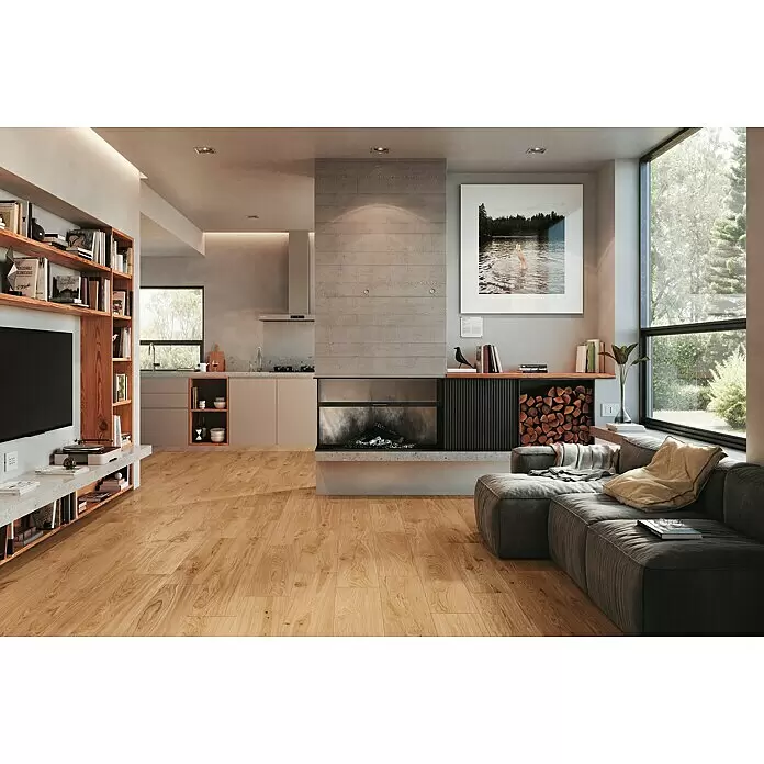 Atlas Concorde Solution Living Nature Feinsteinzeugfliese Twist Rovere22,5 x 90 cm, Beige, Matt