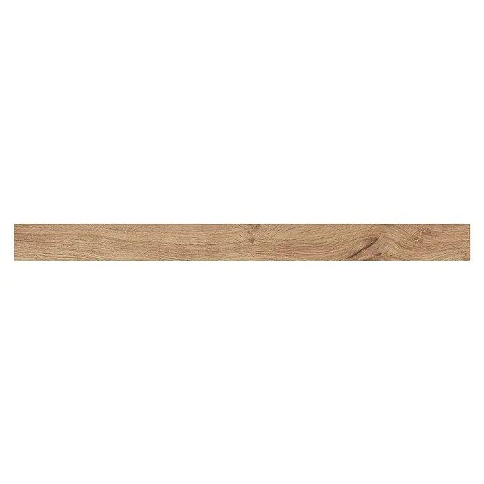 Atlas Concorde Solution Fable Sockelfliese Honey - 7,2 x 90 cm, Braun - Nahaufnahme eines Holztischplattenmusters mit detaillierter Maserung und natürlicher Textur, ideal für Möbeldesign.