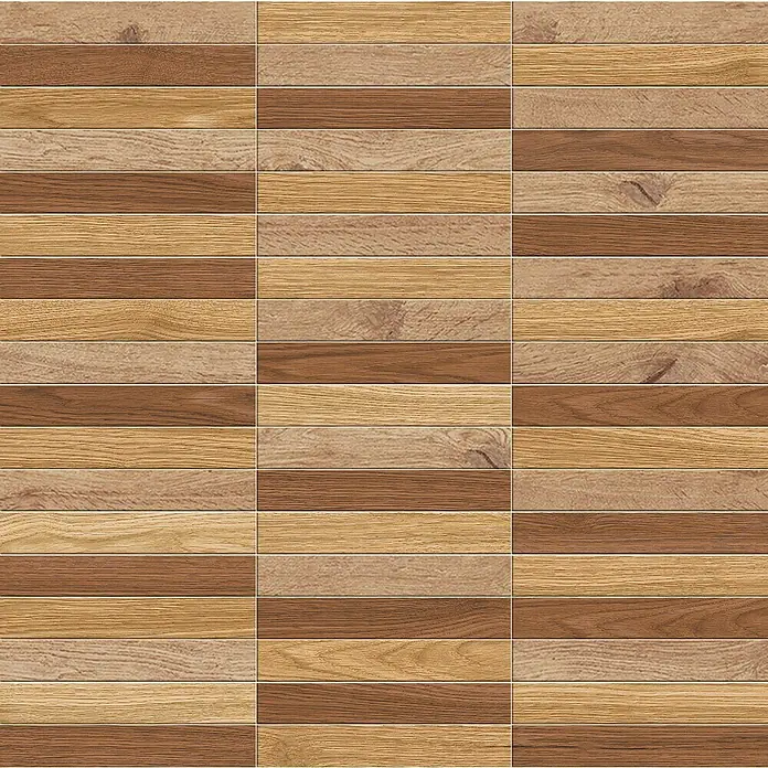 Atlas Concorde Solution Mosaikfliese Wood Warm - 30 x 30 cm, Beige/Braun, Matt - Attraktive Holzfliesen in einem abwechselnden hellen und dunklen Farbton, ideal für stilvolle Wand- oder Bodengestaltung mit natürlicher Optik.