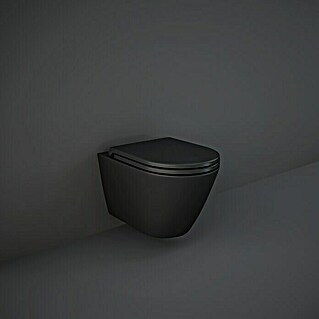 RAK Ceramics Feeling Wand-WC (Spülrandlos, Ohne Spezialglasur, Spülform: Tief, WC Abgang: Waagerecht, Schwarz, Matt)