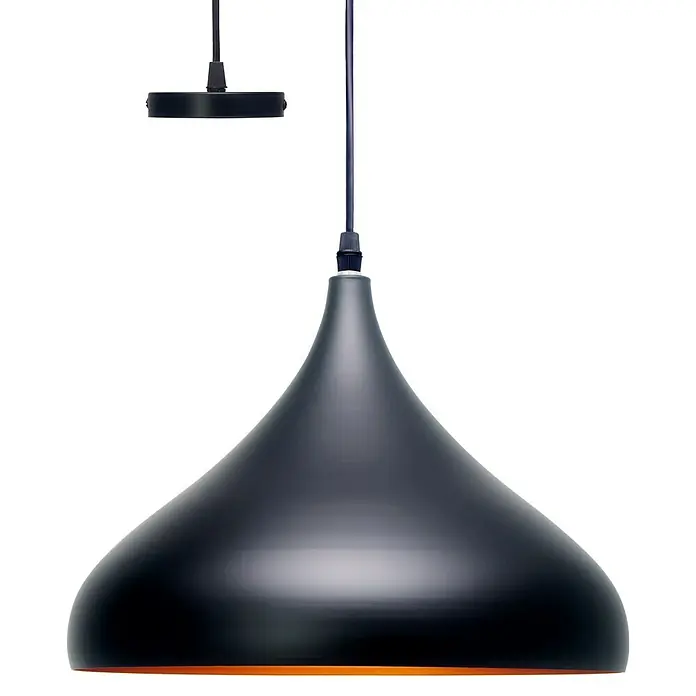 Alverlamp Lámpara colgante redonda circular Gota - 60 W, Ø x Al: 32 x 32 cm, Negro, Negro, E27 - Elegante lámpara colgante negra con un diseño elegante que realza cualquier habitación. La iluminación perfecta para un ambiente moderno.