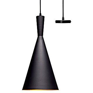 Alverlamp Lámpara colgante redonda Cono (60 W, Ø x Al: 19 x 40 cm, Negro, Negro, E27)