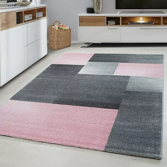 Kurzflorteppich Lucca - Pink, 200 x 140 cm, 100 % Polypropylen - Stimmungsaufnahme