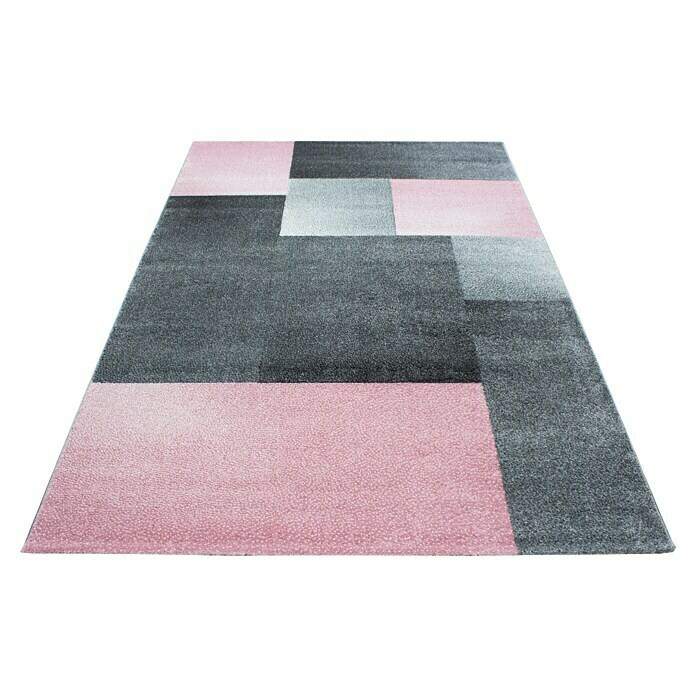 Kurzflorteppich Lucca 1810Pink, 170 x 120 cm, 100% Polypropylen Diagonal View