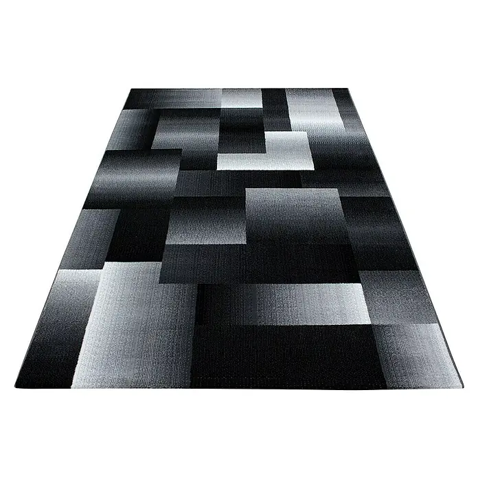 Kurzflorteppich Miami 6560Schwarz, 150 x 80 cm, 100% Polypropylen