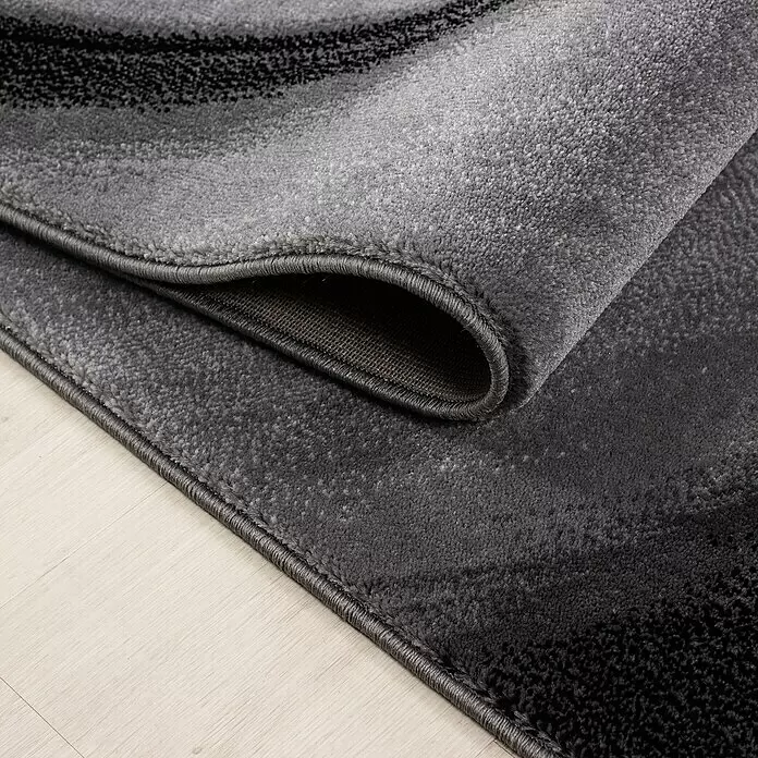 Kurzflorteppich Miami - Schwarz, 200 x 140 cm, 100 % Polypropylen - Detailaufnahme