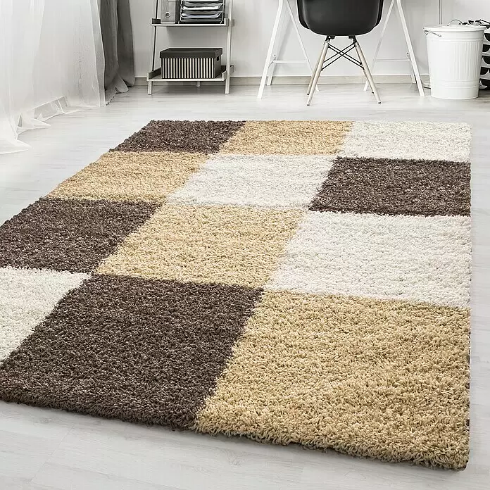 Hochflorteppich Life 1501Mocca, 150 x 80 cm, 100% Polypropylen