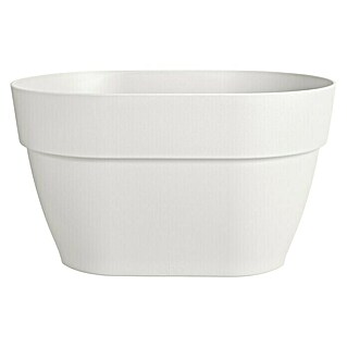 Elho Vibia Campana Maceta para planta de barandilla Vibia Campana Flower Bridge (Dimensiones externas (L x An x Al): 39 x 26 x 22 cm, Plástico, Blanco seda)