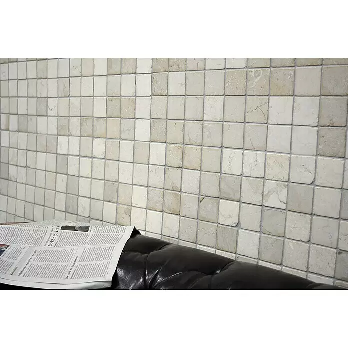 Mosaikfliese Quadrat Uni MOS TN48W - 30,5 x 30,5 cm, Cremeweiß, Matt - Stimmungsaufnahme