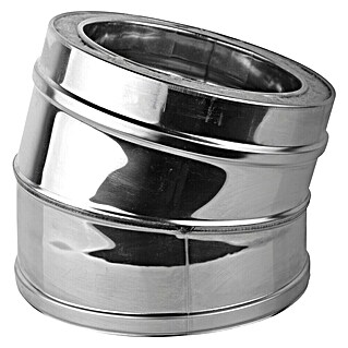 Nedco Bocht pelletkachelpijp Dubbelwandig (Diameter: 80 mm, 15 °, Geborsteld RVS)
