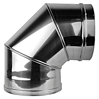 Nedco Bocht pelletkachelpijp Dubbelwandig (Diameter: 80 mm, 90 °, Geborsteld RVS)