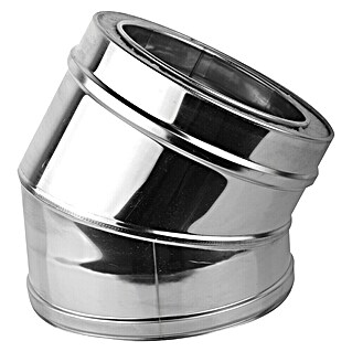 Nedco Bocht pelletkachelpijp Dubbelwandig (Diameter: 80 mm, 30 °, Geborsteld RVS)