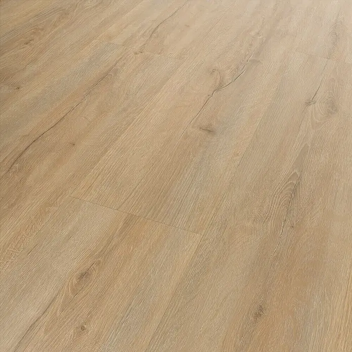 Vinylboden Strong SPC Structure - Georgia, Landhausdiele, 1.220 x 228 x 3,8 mm - Nahaufnahme des Laminatbodens in Holzoptik, der eine warme und einladende Atmosphäre schafft.\n