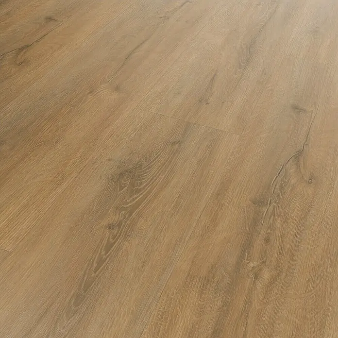 Vinylboden Strong SPC Structure - Tennessee, Landhausdiele, 1.220 x 228 x 3,8 mm - Nahaufnahme von hellem Laminatboden mit Holzmaserung, ideal für moderne Wohnräume und Büros.
