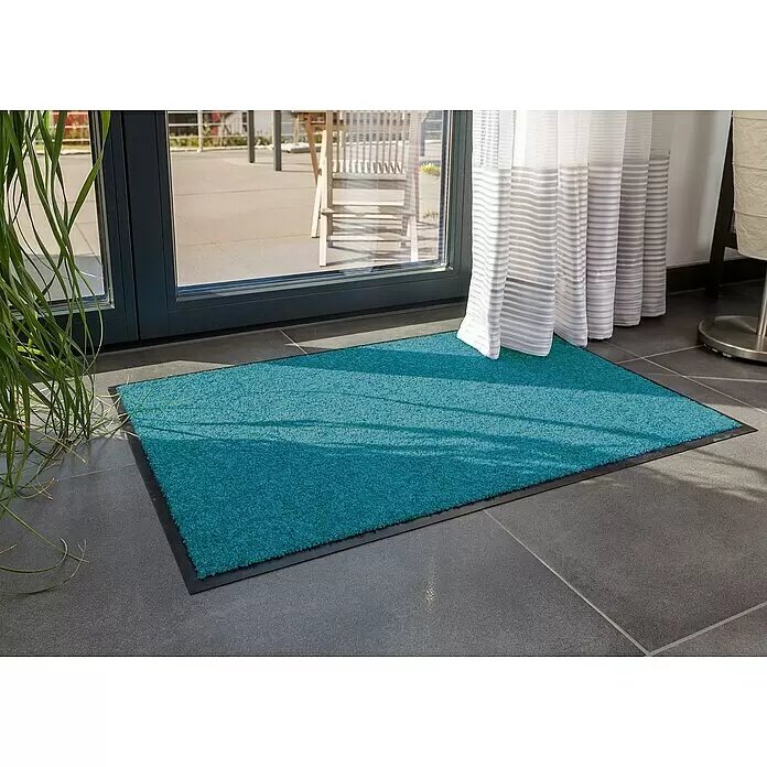 Astra Schmutzfangmatte DiamantUni, Türkis, 60 x 80 cm, Material Nutzschicht: 100 % Polyamid