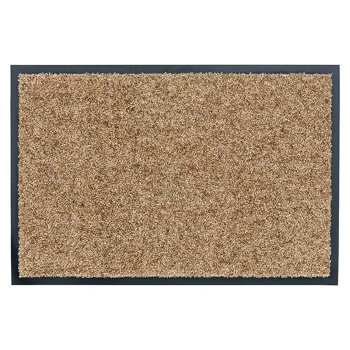 Astra Schmutzfangmatte Diamant - Sand, 60 x 80 cm, Material Nutzschicht: 100 % Polyamid - Eine rechteckige Fußmatte in Braun mit einem dunklen Rahmen, ideal für den Eingangsbereich, um Schmutz zu entfernen und den Boden sauber zu halten.