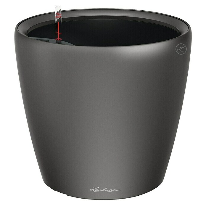 Lechuza Classico Pflanztopf Premium LS (Außenmaß (Ø x H): 36 x 32,5 cm, Kunststoff, Anthrazit Metallic) | BAUHAUS