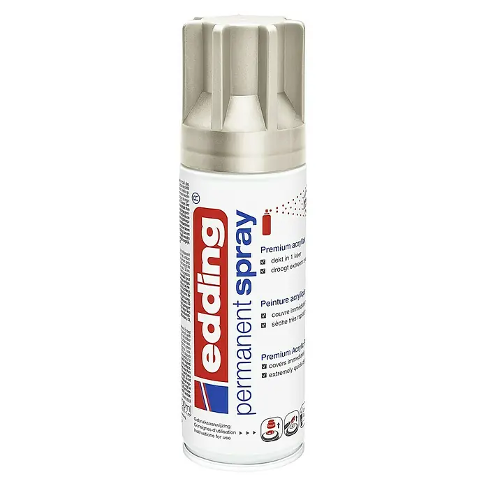Edding Sprühlack Metallic - Champagnergold, 200 ml - Eine Dose Edding Permanent-Acrylspray, ideal für dauerhafte und deckende Sprühlackierungen auf verschiedenen Oberflächen.