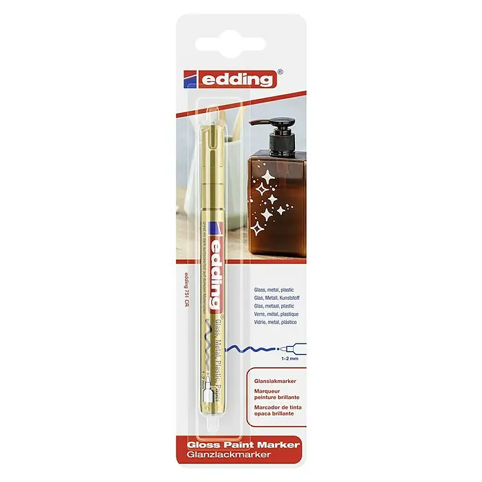Edding Glanzlack-Marker Creative 751 Metallic – Gold, Silber, Kupfer, 1-2 Mm Strichstärke, 3er-Set